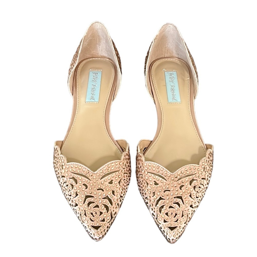 Betsey Jonhson Lucy, Jeweled, Cutout Women's Flats, size 8.5